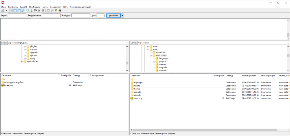 Plugin-Ordner per FTP hochladen