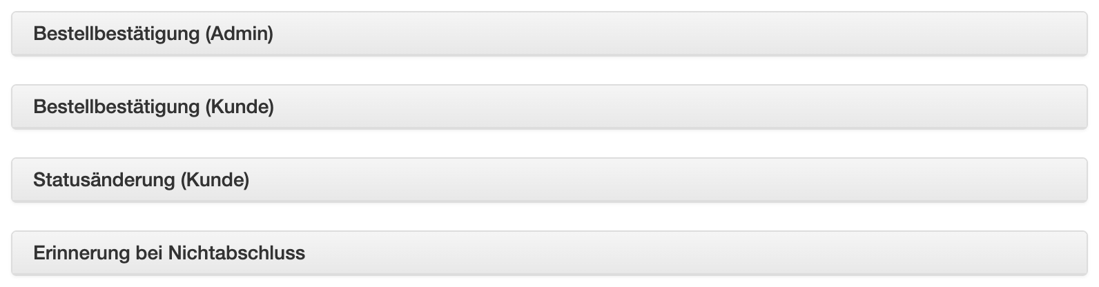 Zugeklappte Kästen der E-Mails des Grundsystems