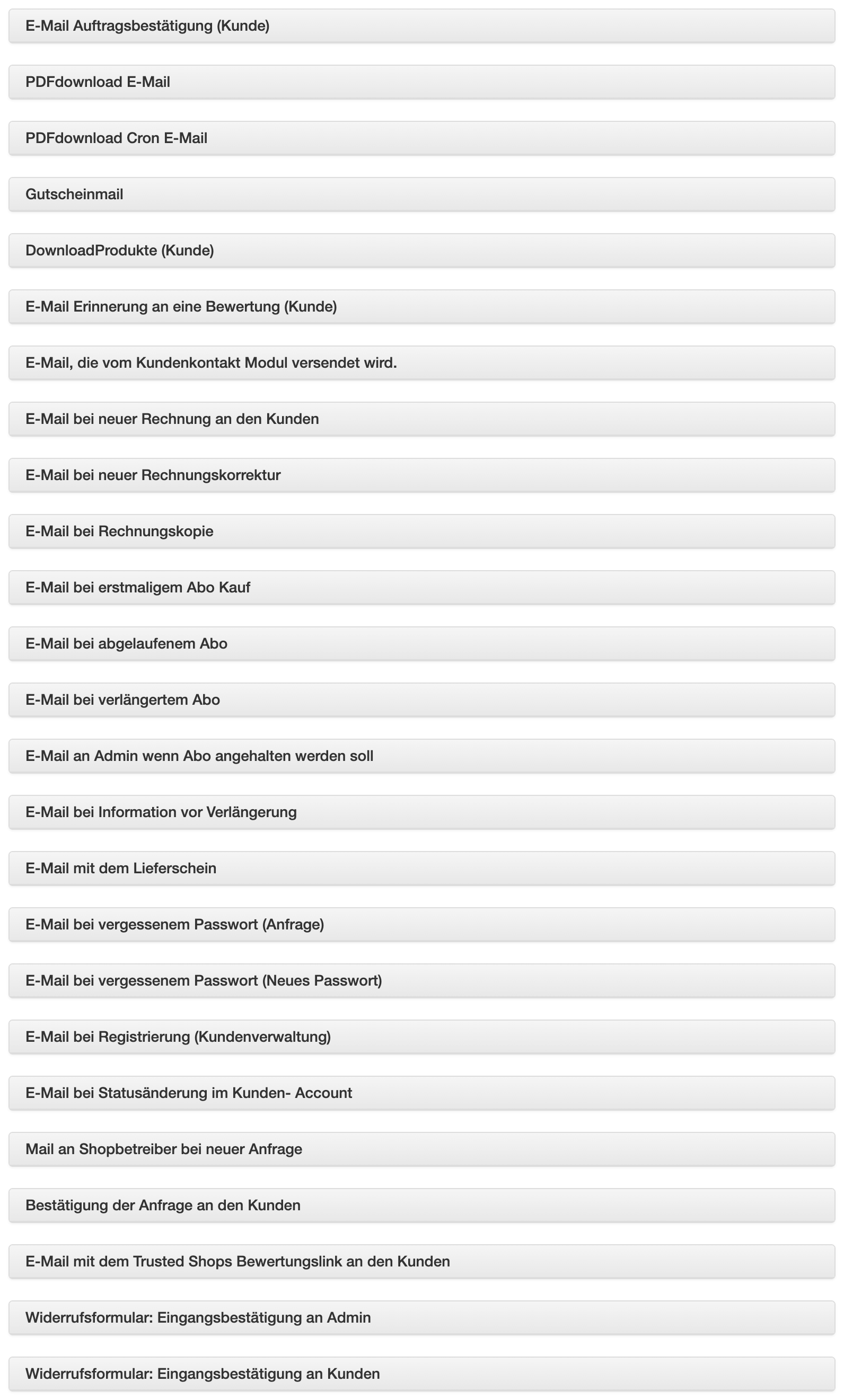 Zugeklappte Kästen der Modul-E-Mails