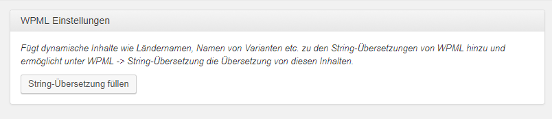 Menüpunkt „WPML Einstellungen“ in der Konfiguration