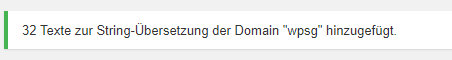 Meldung nach dem Füllen der String-Übersetzung