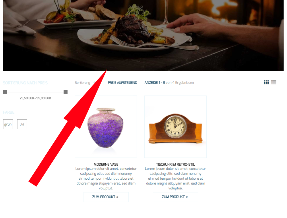 Kategorieseite im Frontend mit eigenem Headerbild