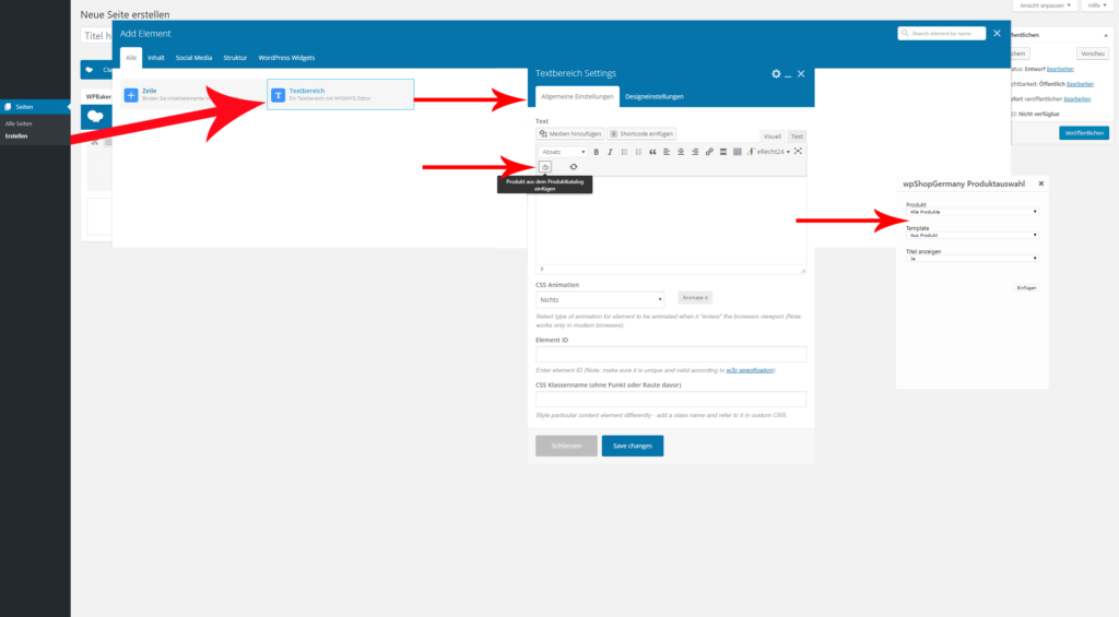 Produkt im WPBakery Page Builder einfügen