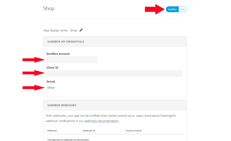 Client ID und Secret der App